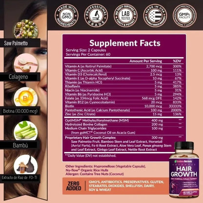 VITAMINAS PARA EL CABELLO - HAIR GROWTH