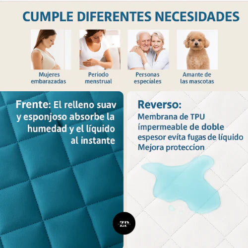 Protector de Colchón Impermeable + 2 Protectores de Almohada